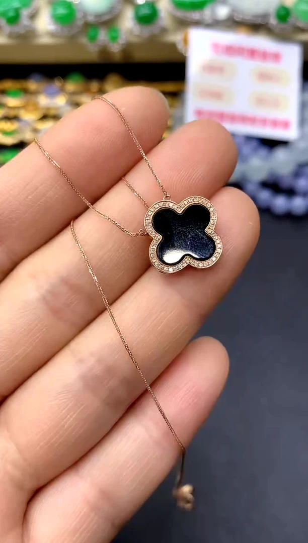 颈饰18K金镶嵌翡翠225-中国好珍宝