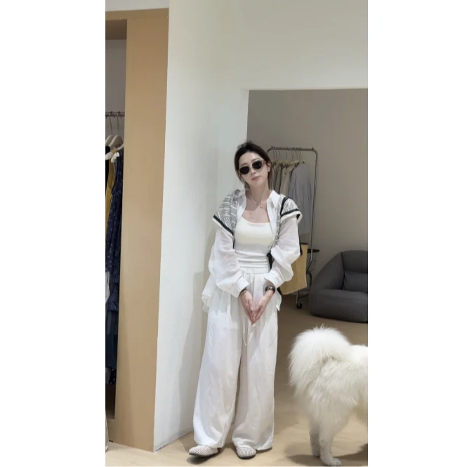 【小资女人】夏季新款韩系休闲时尚显瘦百搭基础衬衫(不带披肩)