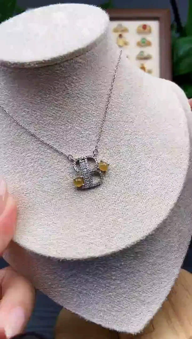 颈饰银S925镶嵌翡翠12