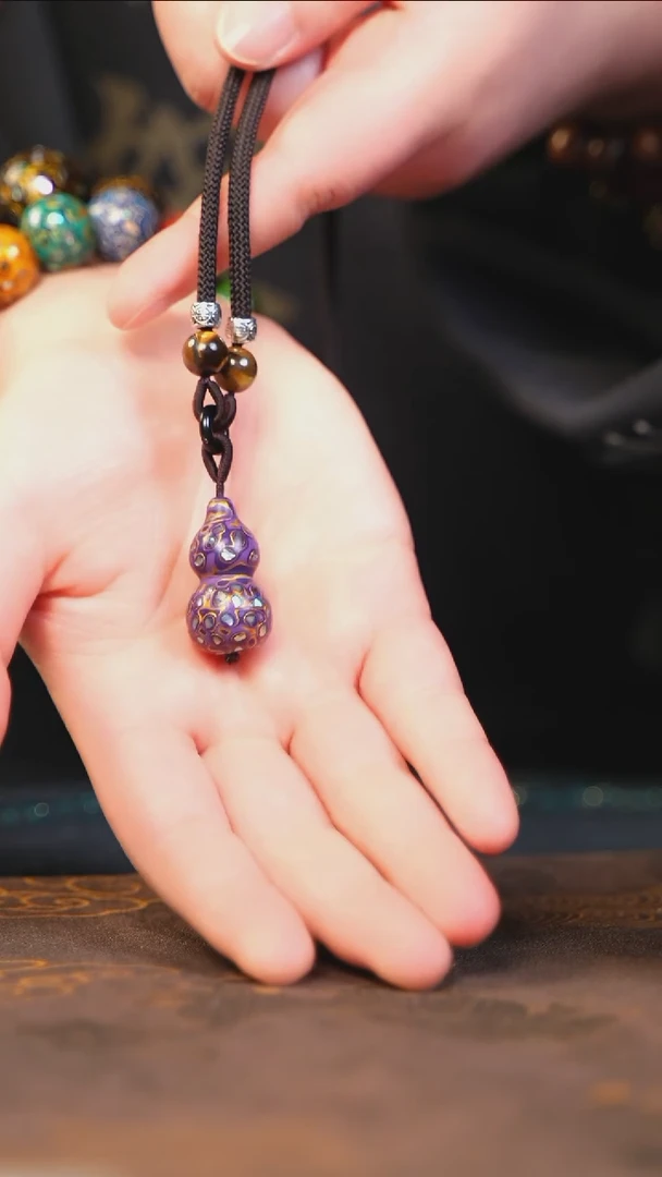 【闪购商品】紫金大漆紫光檀螺钿小脖挂