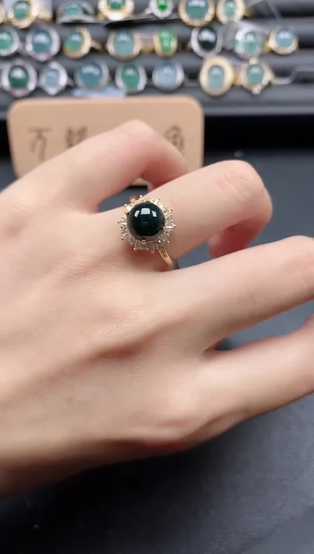 翡翠戒指银S925镶嵌511