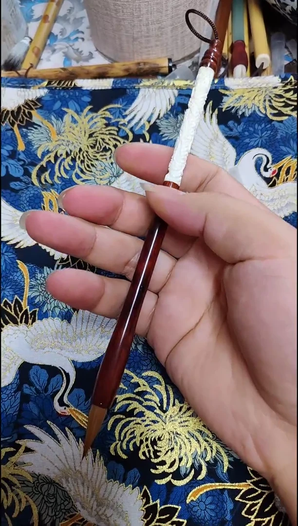 驼骨雕龙笔杆 单支  万粉笔头   纯狼