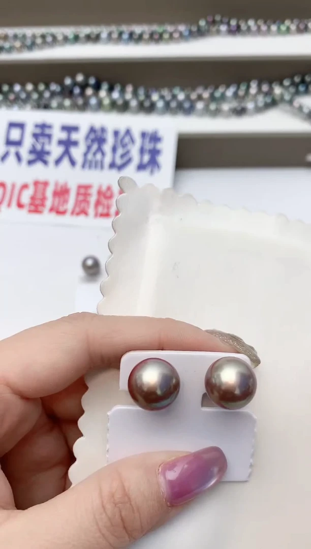 银S925镶嵌耳饰淡水珍珠A32