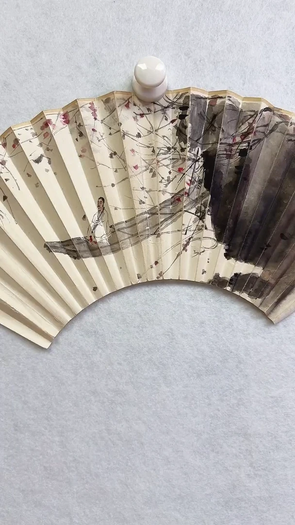 书法梦熊扇面作品