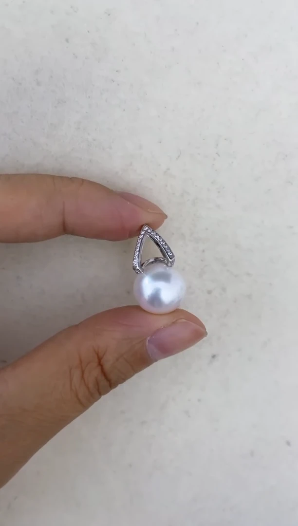 淡水珍珠银S925镶嵌颈饰吊坠12