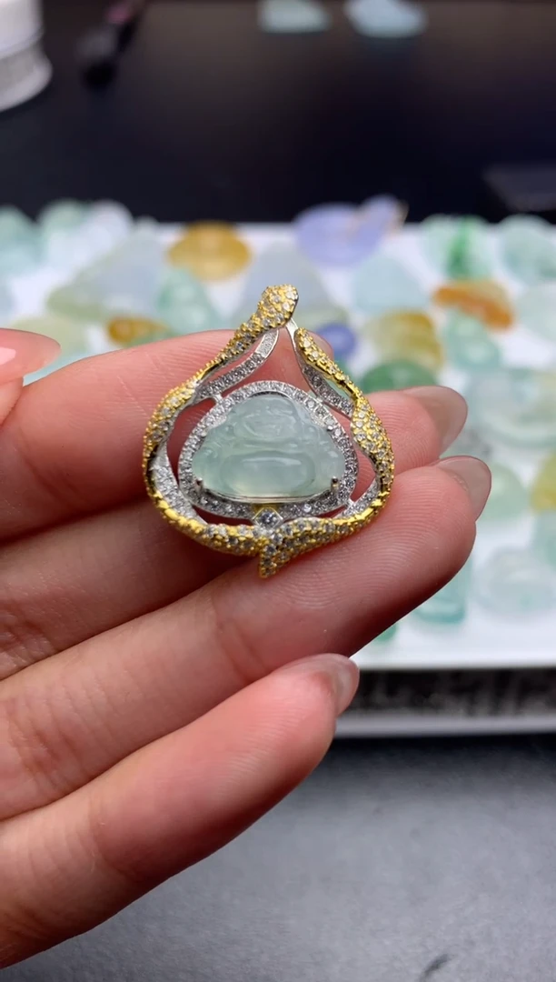 【闪购商品】翡翠颈饰银S925镶嵌净货