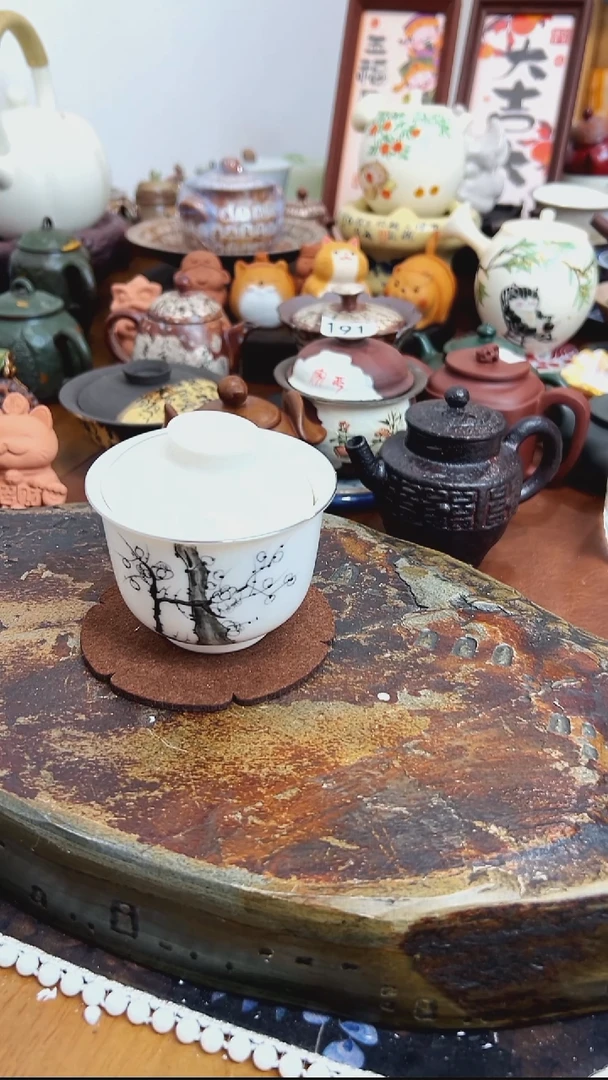 【茶瓷物语】手工描银盖碗