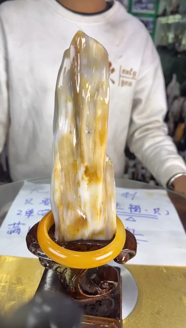 未镶嵌珠宝奇石硅化玉缅甸天然树化玉精品摆件