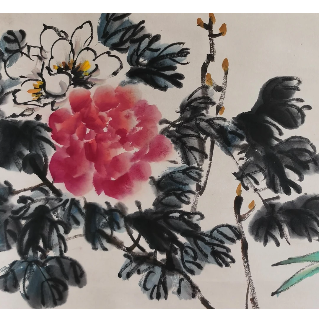 【辽拍】V240607-1-121《花卉》（2.7平尺)  纸本立轴 DD1