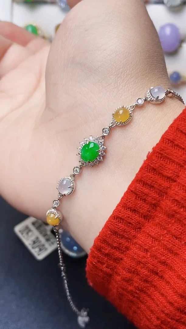 银S925镶嵌戒指翡翠1235