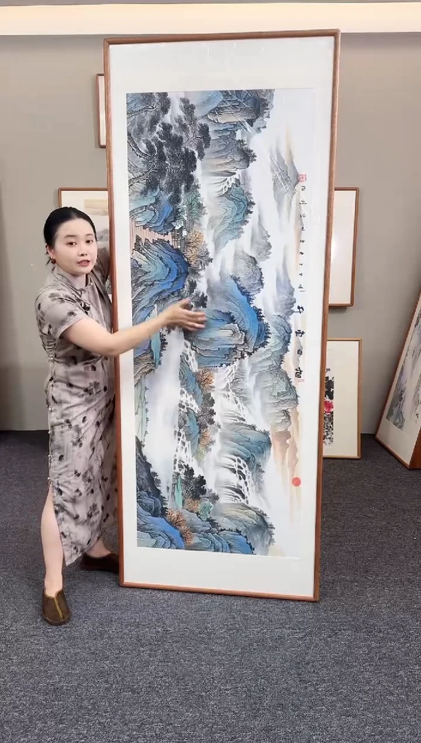 国画青山155*45手绘作品