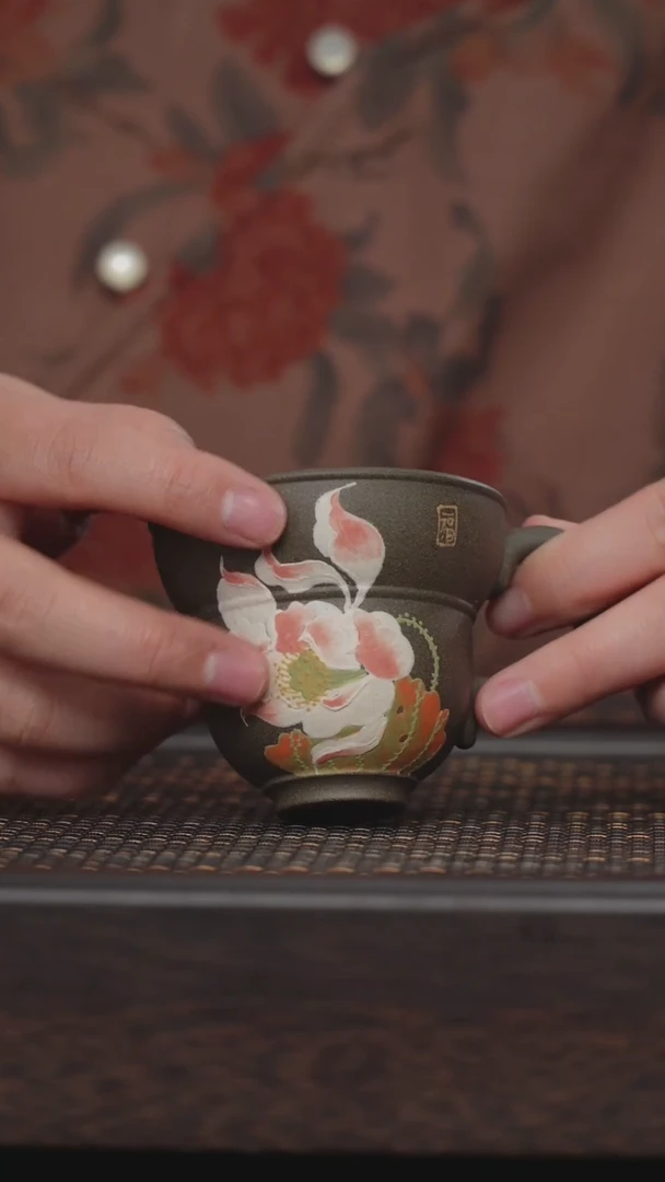 【闪购商品】紫砂茶杯非遗茶器-荷花手把