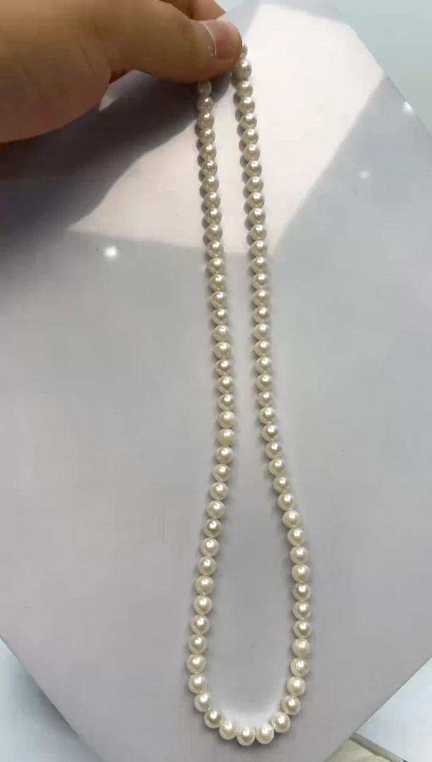 海水珍珠银S925镶嵌颈饰5-6