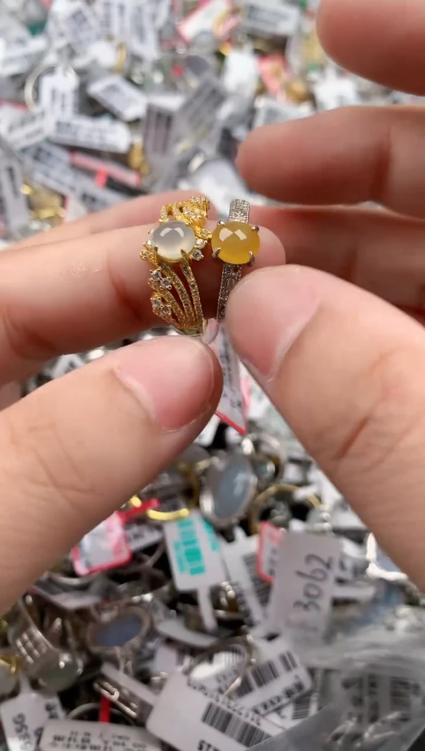 银S925镶嵌戒指翡翠777   9