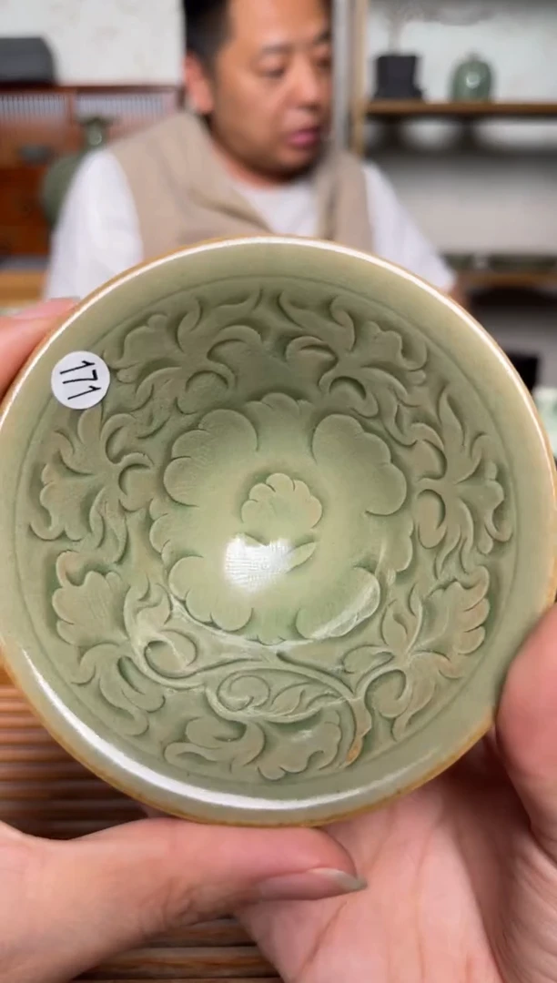 其他171纯手工牡丹纹斗笠盏