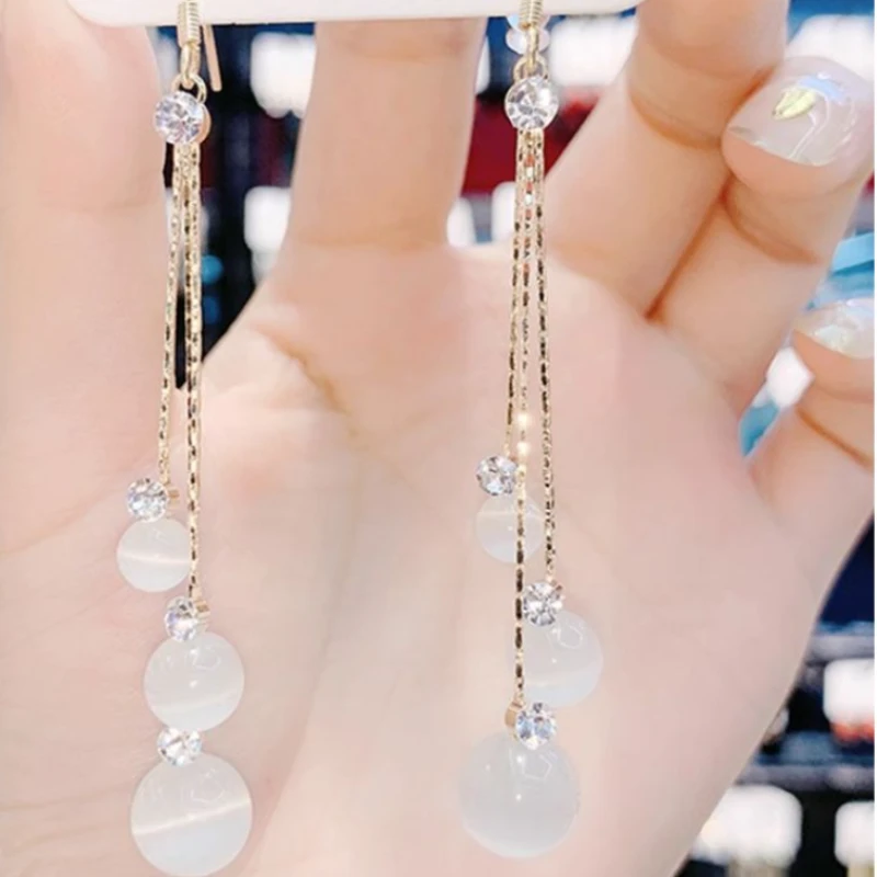 合金仿耳饰 流苏耳环女高级感气质长款耳坠时尚百搭