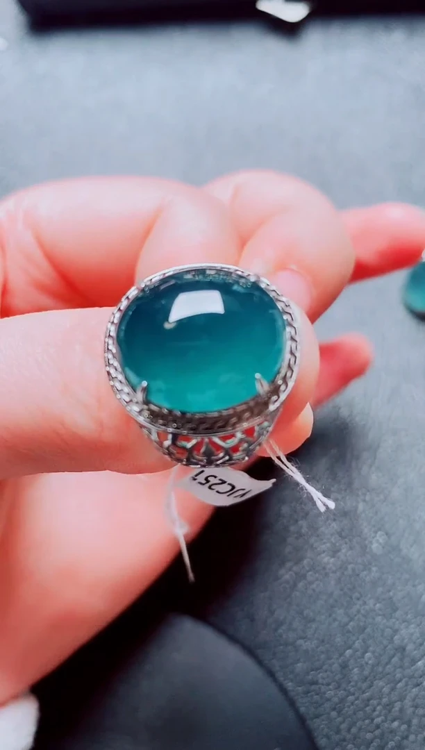银S925镶嵌戒指翡翠111