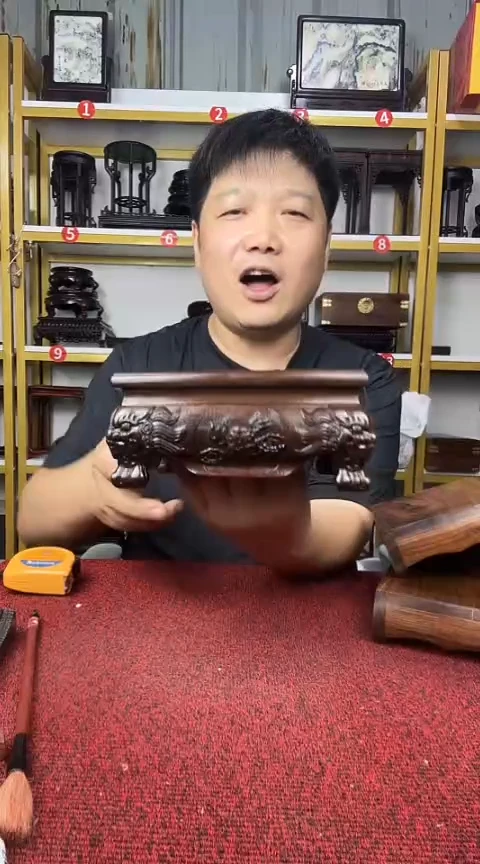 木非洲黑檀正方底座15*7CM