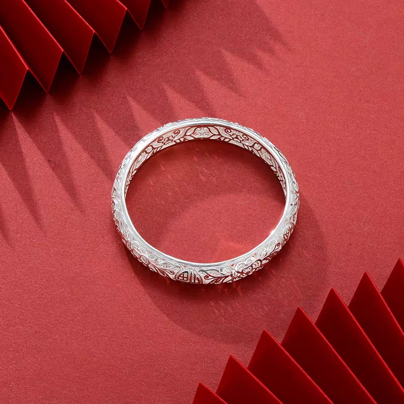 D810足银镂空花丝固口 克重约29g