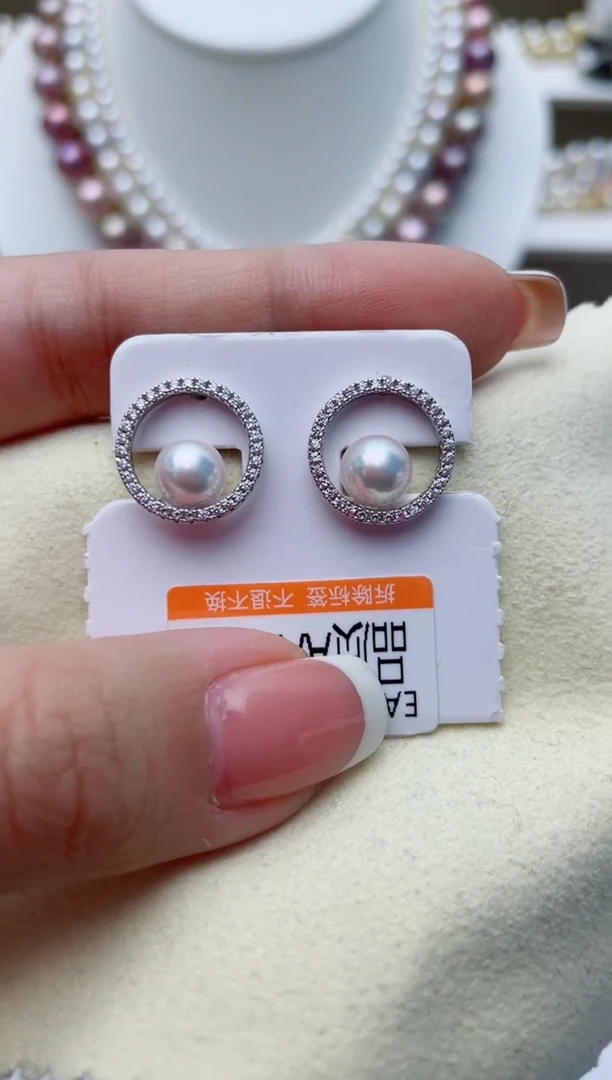 【闪购商品】海水珍珠耳饰银S925镶嵌W73