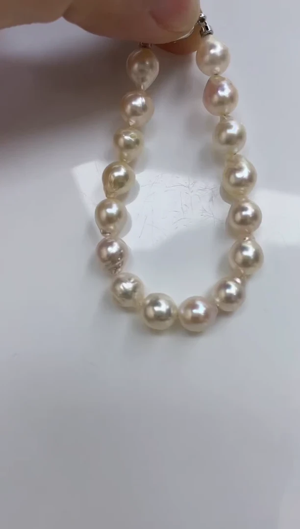 银S925镶嵌海水珍珠手链