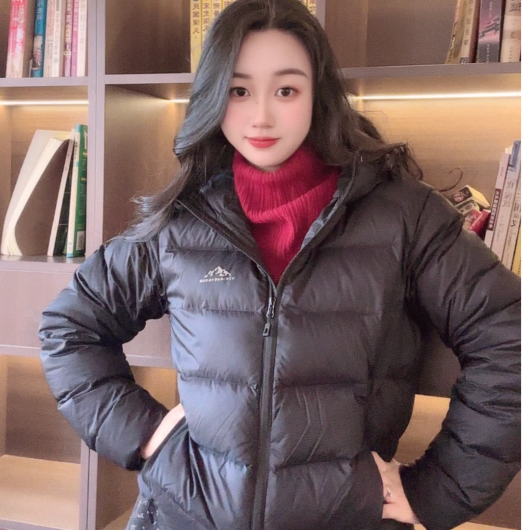 95红嘴雁鸭绒冬季男士羽绒服短款连帽中厚保暖秋冬运动都市时尚风