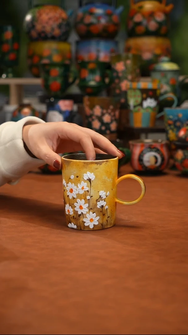 紫砂油画手绘釉下彩