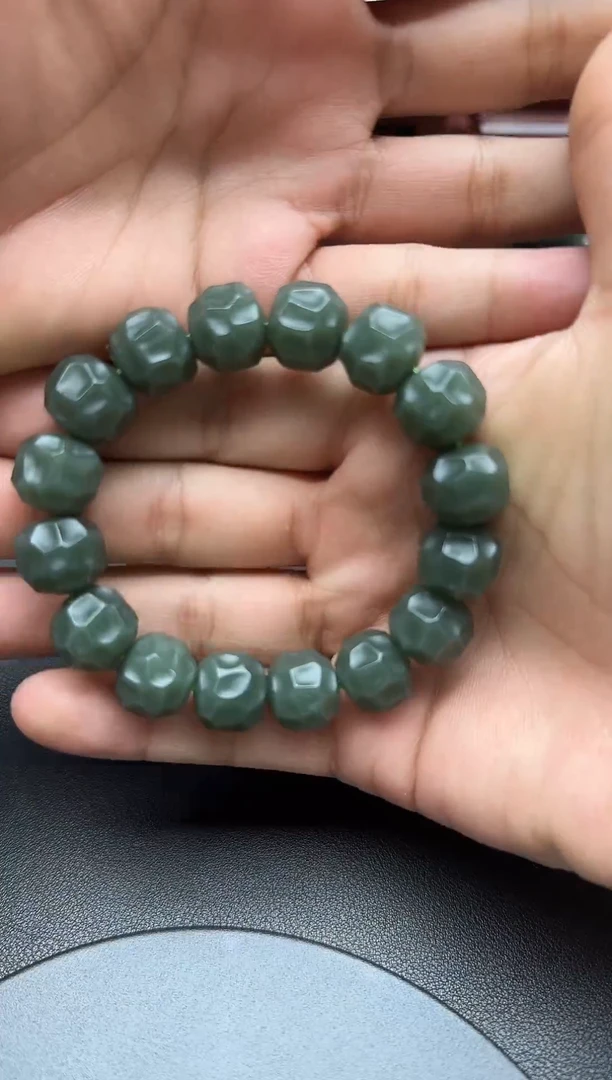 未镶嵌手串和田玉沙枣青无相特色手串卡14M