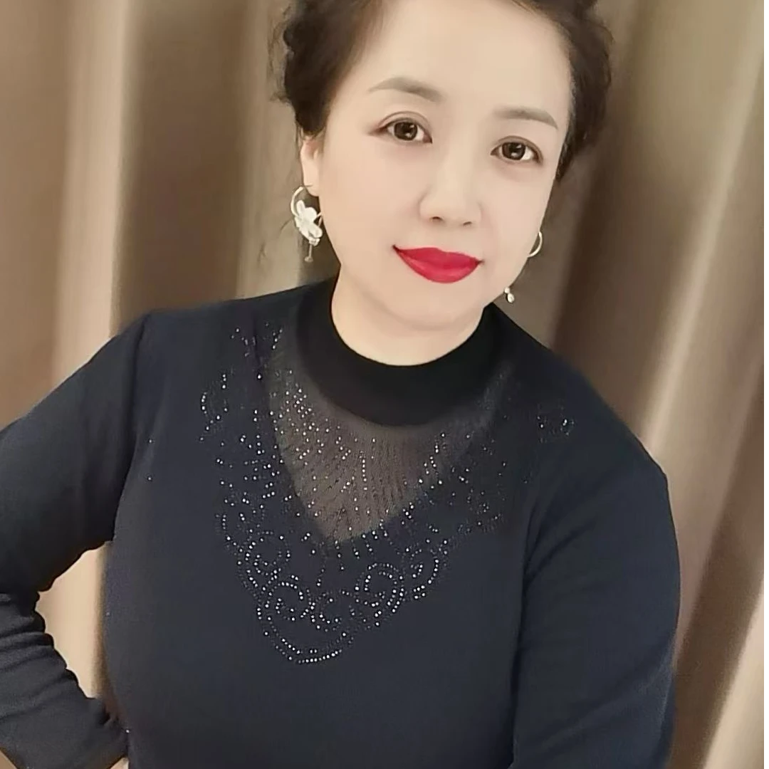 【玲姐精选】2024秋冬新款洋气蕾丝小衫中领祥云百搭加绒打底衫