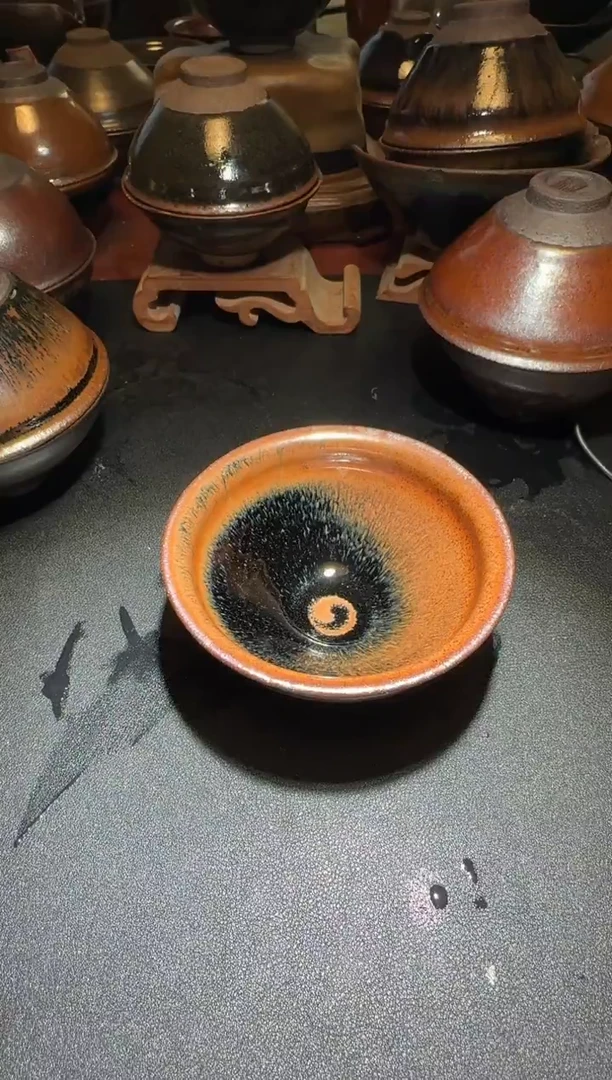 茶盏吉***青通天龙窑柴烧建盏