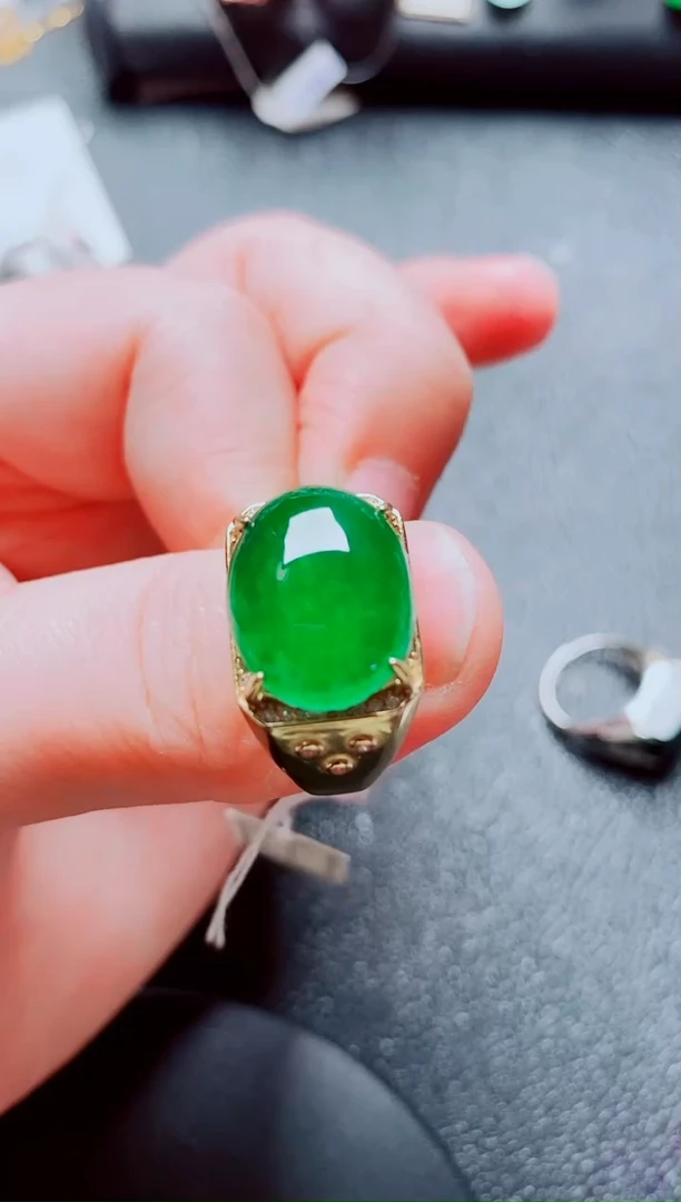 银S925镶嵌戒指翡翠111