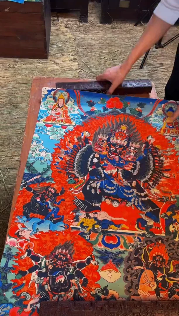 装裱画精品手绘唐卡链接--A102