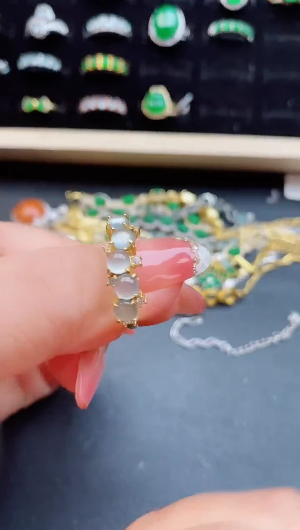 【闪购商品】翡翠戒指银S925镶嵌12121