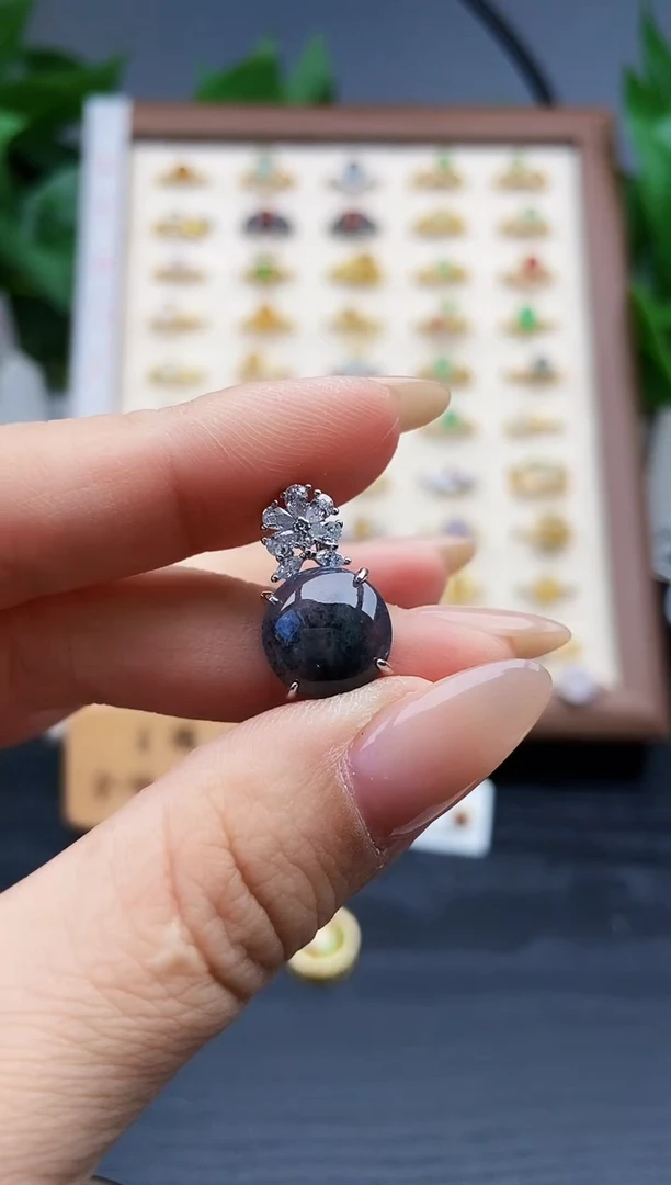颈饰银S925镶嵌翡翠12