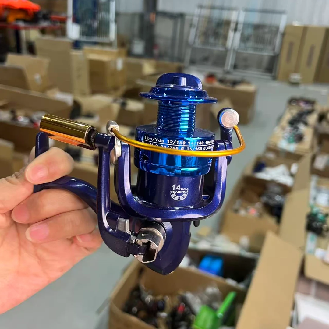 5纺车轮便携折叠摇臂金属机芯金属轴承鱼线轮  龙马料线杯