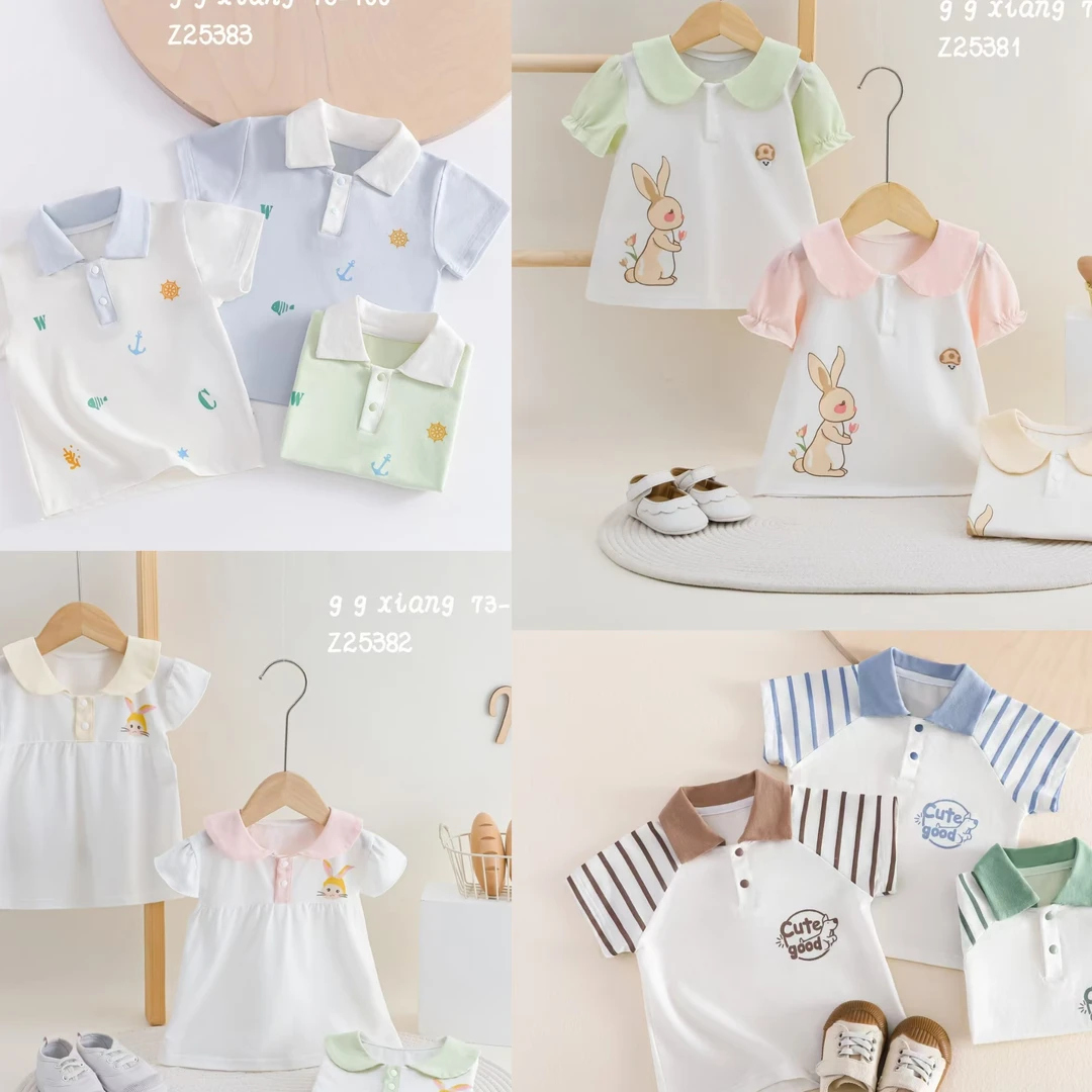 爆款短袖：A类-男/女宝，高级感polo衫/娃娃领，店铺爆品