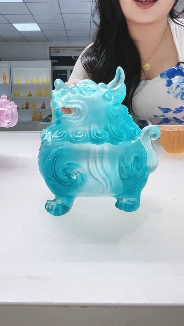 手工艺品琉璃古法琉璃中号狻猊香炉
