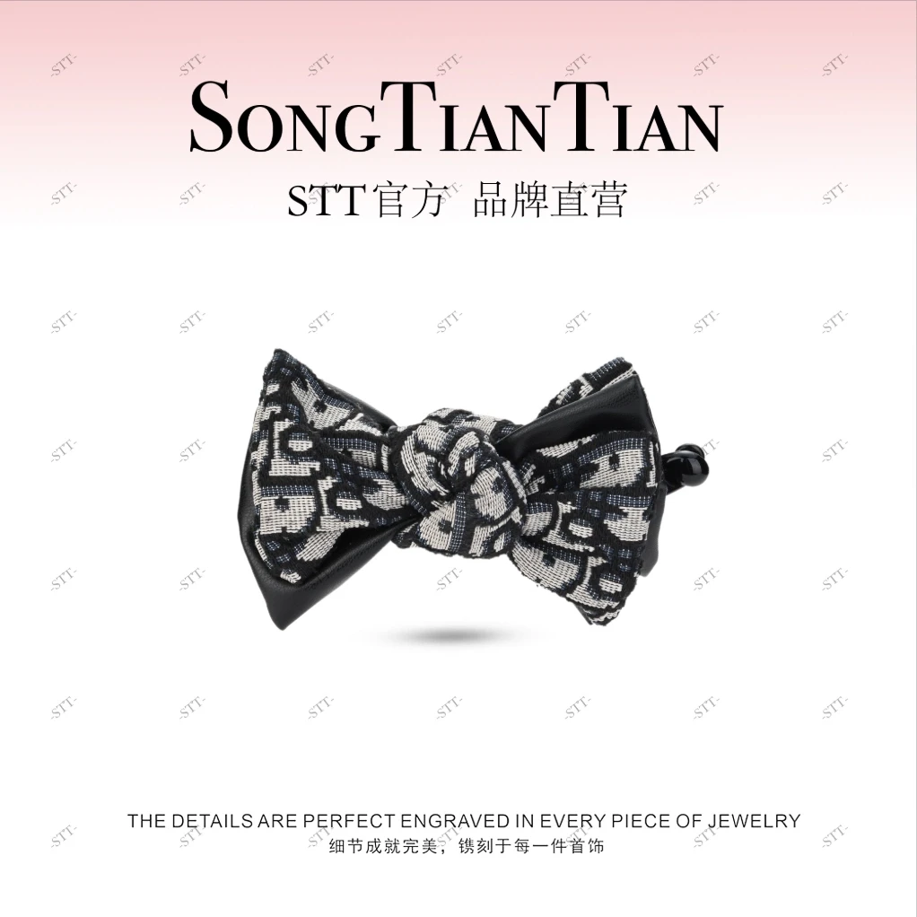 新品韩版11cm东大门黑白蝴蝶结香蕉夹089-010