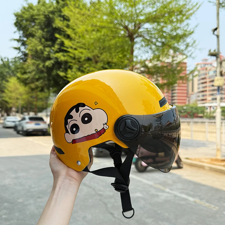 新国标3C认证男女通用卡通轻便防晒骑行头盔防雨半盔电动车夏季