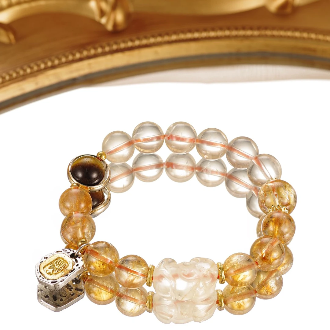 【泼天富贵】简约气质时尚日常百搭柠檬黄+黄塔晶手串多样性发一