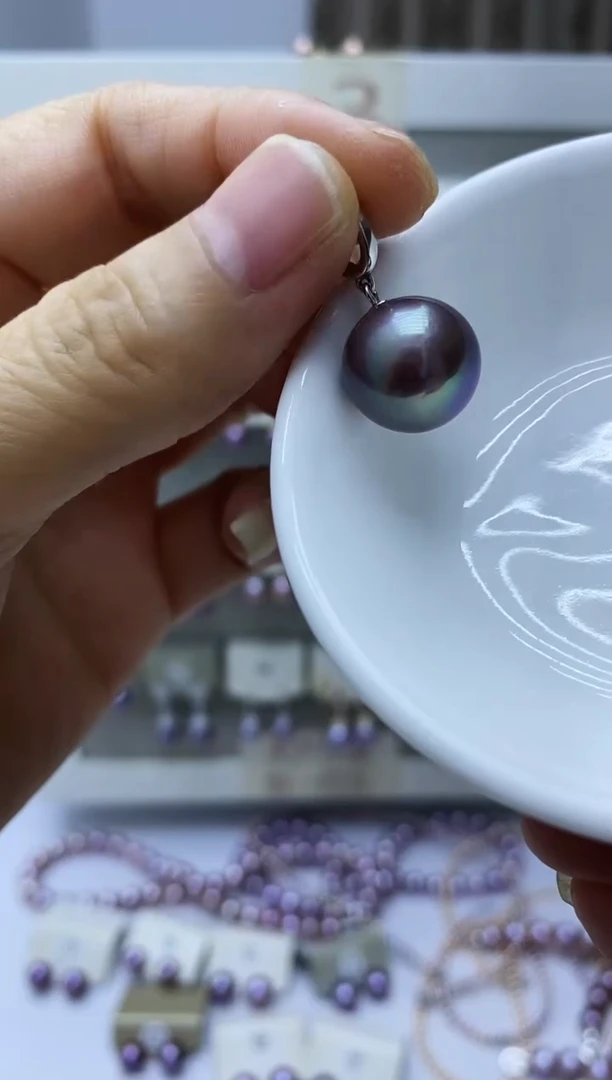 银S925镶嵌淡水珍珠耳饰一*吊坠