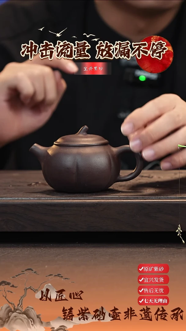 茶壶紫砂宜兴紫砂茶壶 茄瓜