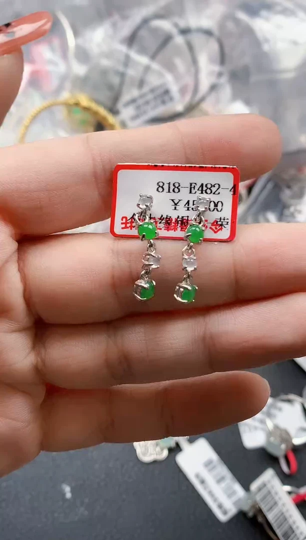 银S925镶嵌戒指翡翠天然A货缅甸翡翠