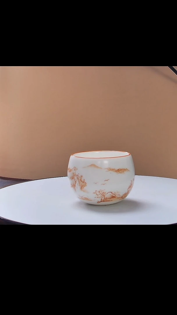 主人杯矾红彩绘主人杯礼盒装