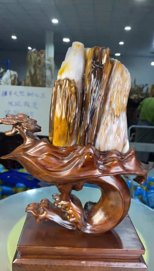 未镶嵌摆件硅化玉16