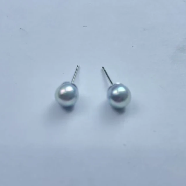天然海水珍珠耳钉h222