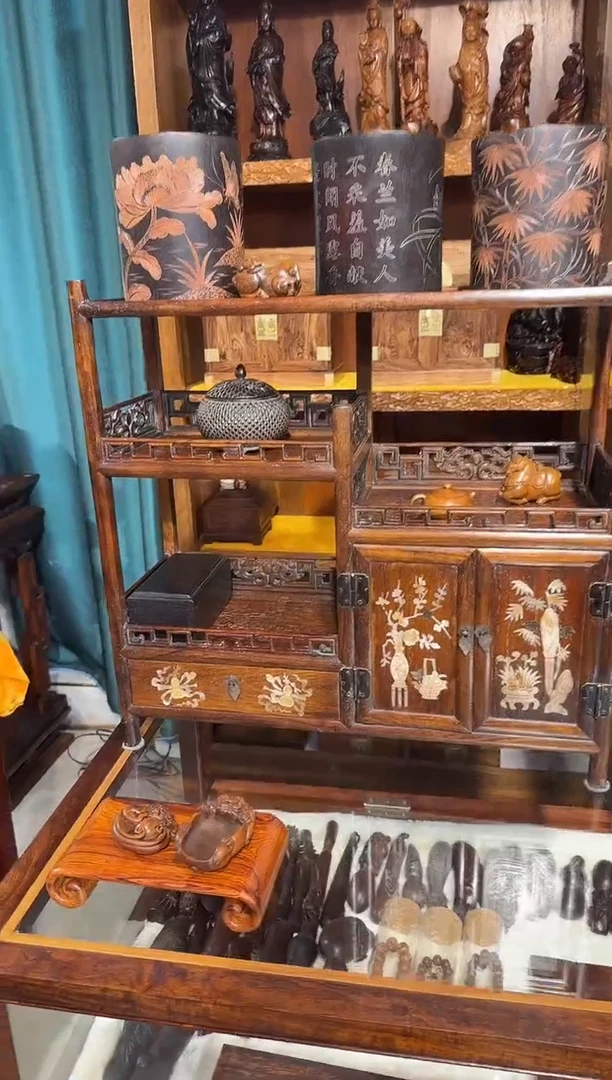 【闪购商品】木木艺缅花镶嵌横博古架1880.8888