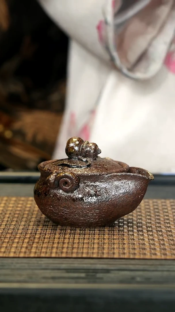 【闪购商品】紫砂茶壶GFY80沉香木柴烧 宝瓶