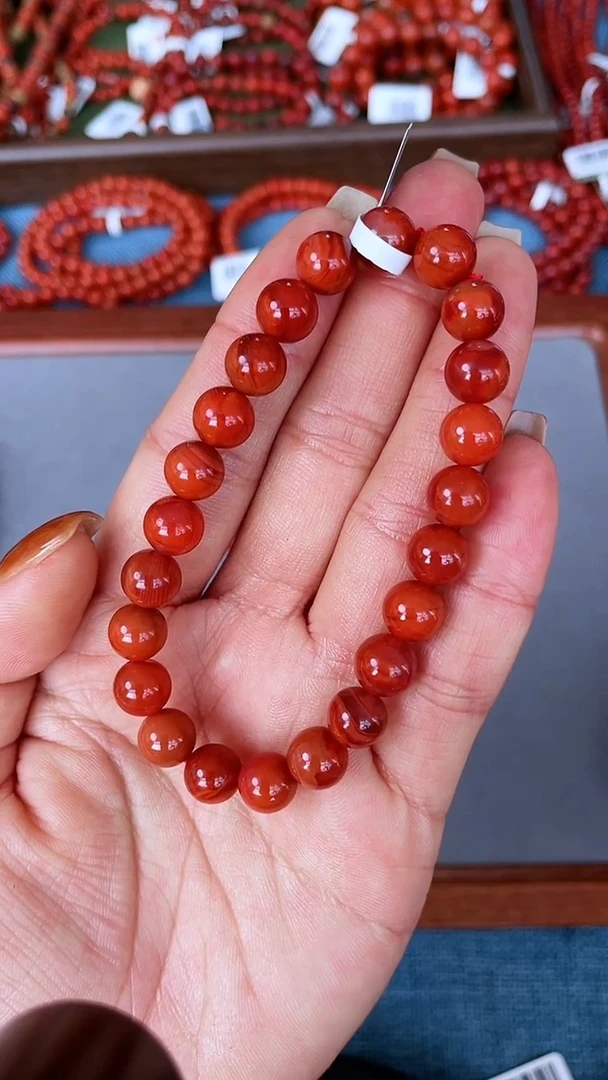 未镶嵌手串南红玛瑙N05凉山瓦西料双锦单圈多样性发其一