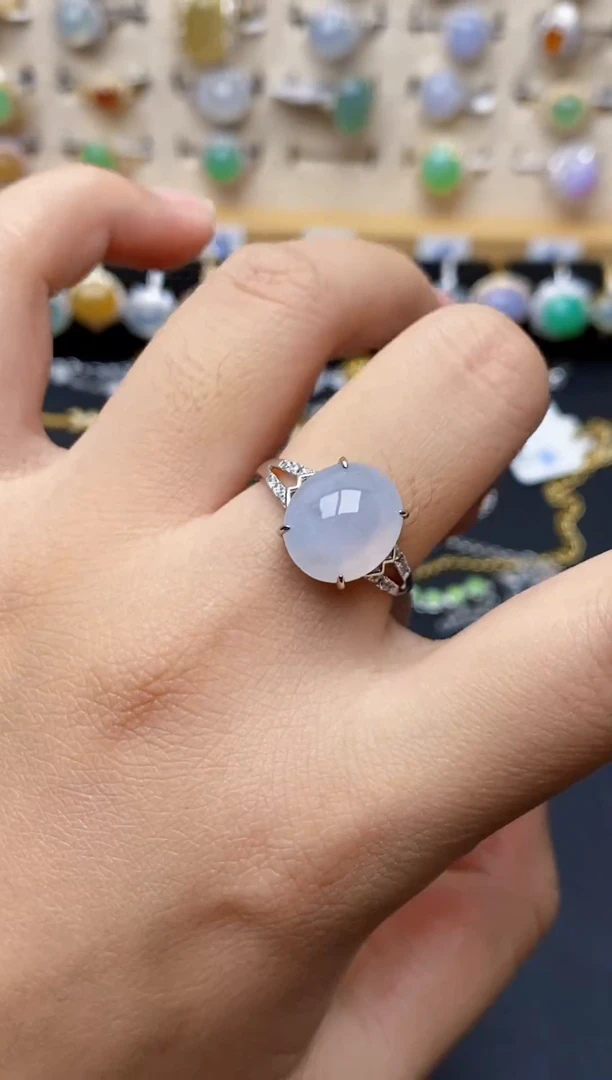 银S925镶嵌戒指翡翠9584